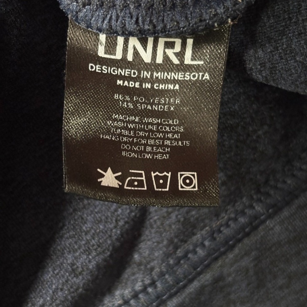 UNRL Crossover Hoodie II Mens Large Blue Performance Tech Stretch Pullover - Picture 3 of 12